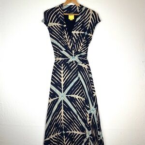 Maeve Desert Star Surplus Faux Wrap High Low Maxi Dress Stretch